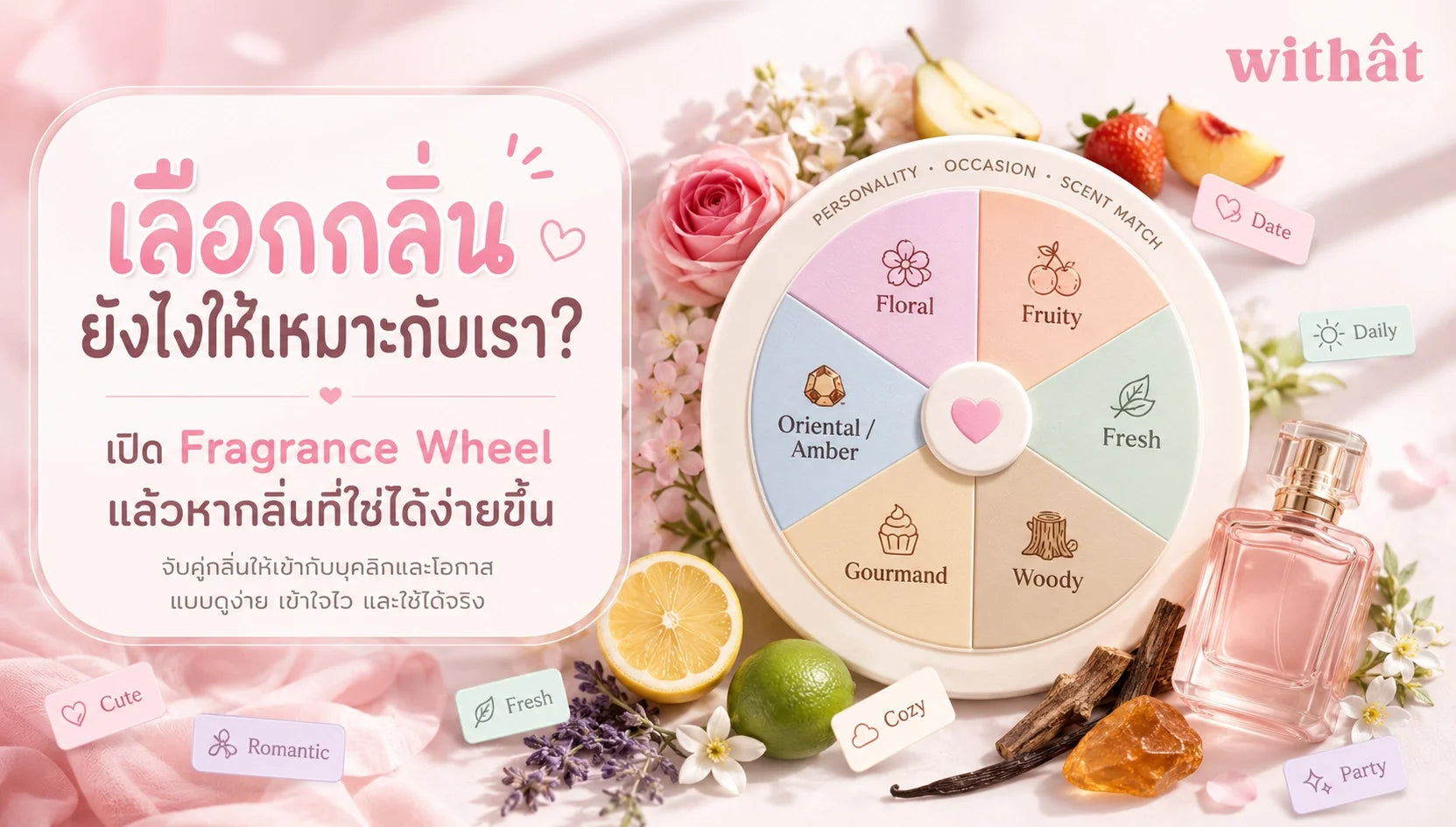 วิธีเลือกกลิ่นน้ำหอม ให้เข้ากับบุคลิกและโอกาส ผ่านคัมภีร์ Fragrance Wheel สแกนกลิ่นที่ใช่ไม่มีพลาด